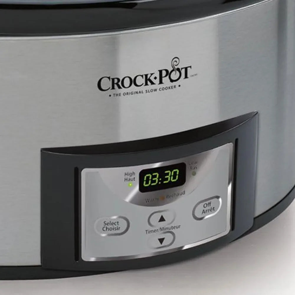 XMSJ Programmable Slow Cooker With Digital Timer And Carry Handle
