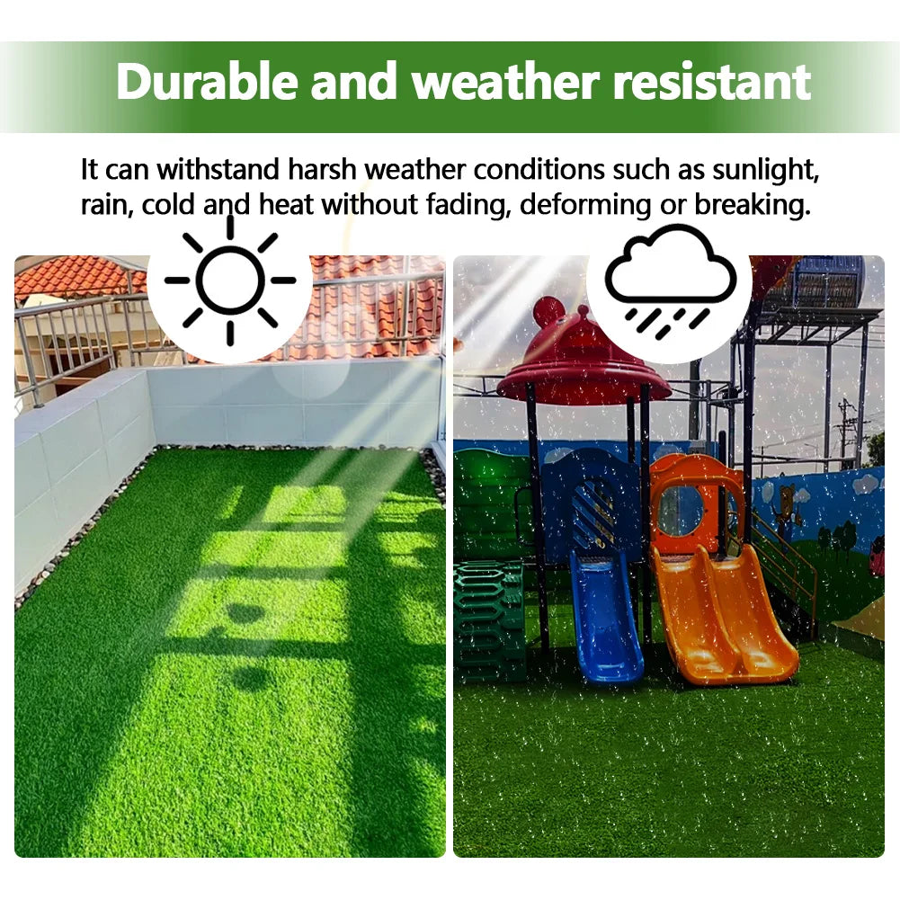 APWIKOGERH Realistic Fake Grass Deck Tiles Interlocking Mat