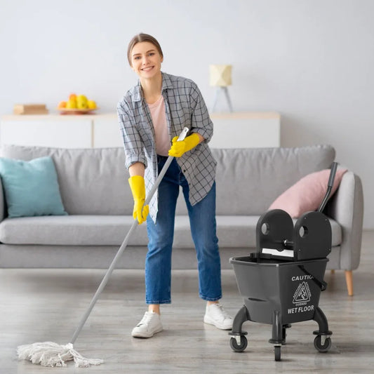 Hign Concerned Mop Bucket With Wringer On Wheels For Floors