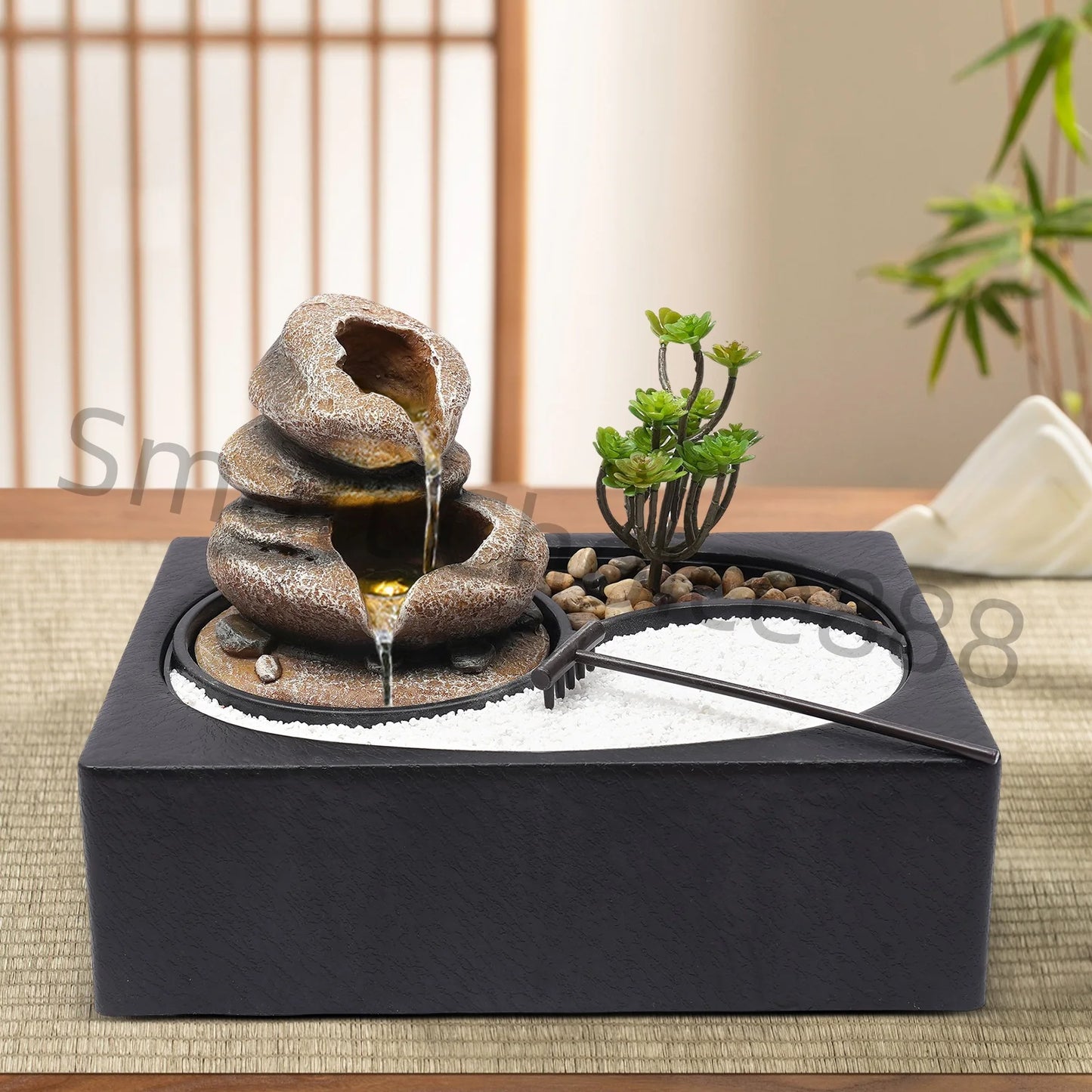 Hign-concerned Indoor Relaxation Desktop Fountain Waterfall Rockery Sand Garden