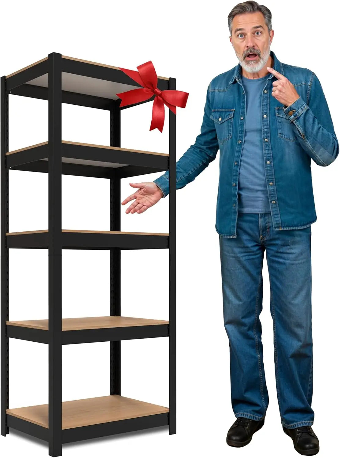 Hign-concerned 5 Tier Laminated Metal Shelving Unit