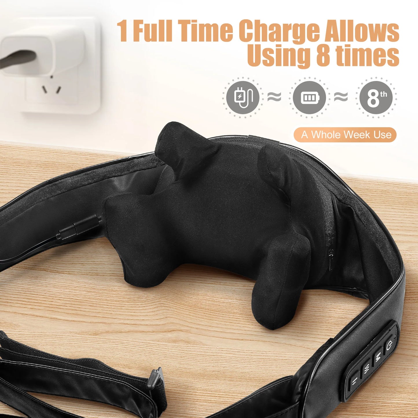 MASGREE Cordless Shiatsu Neck And Back Massager With Heat