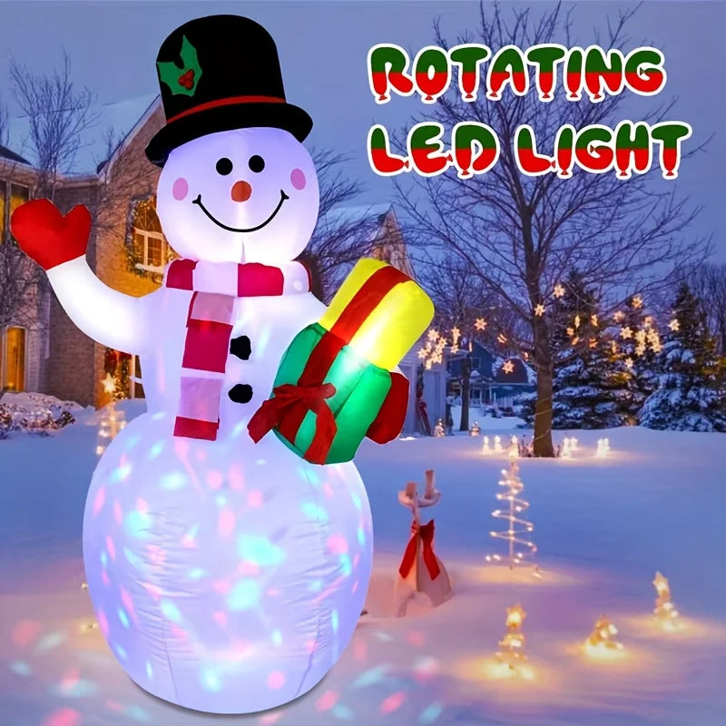 Christmas Inflatable Snowman With Built In LED Lights For Garden