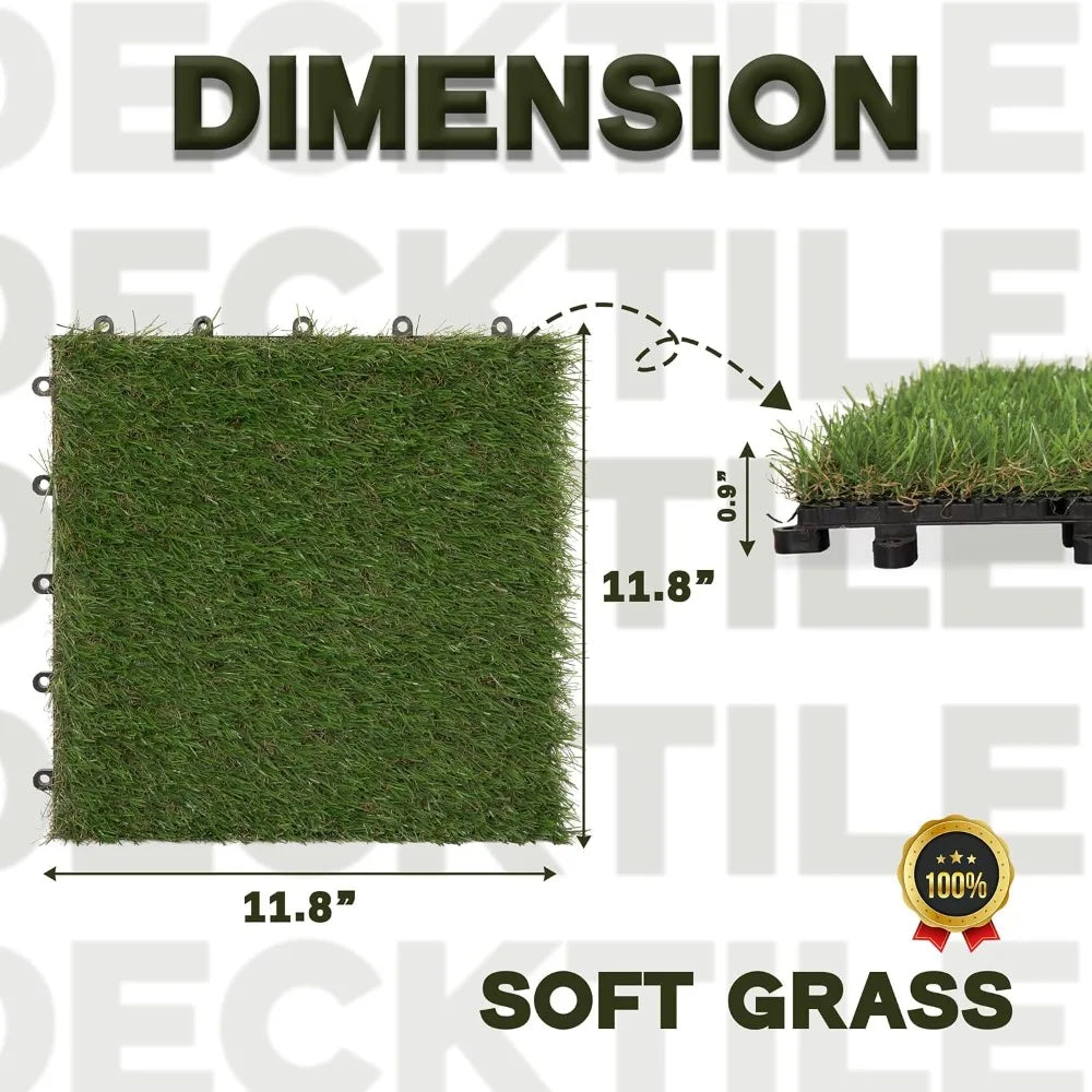 Interlocking Artificial Grass Tiles For Gardens And Balconies