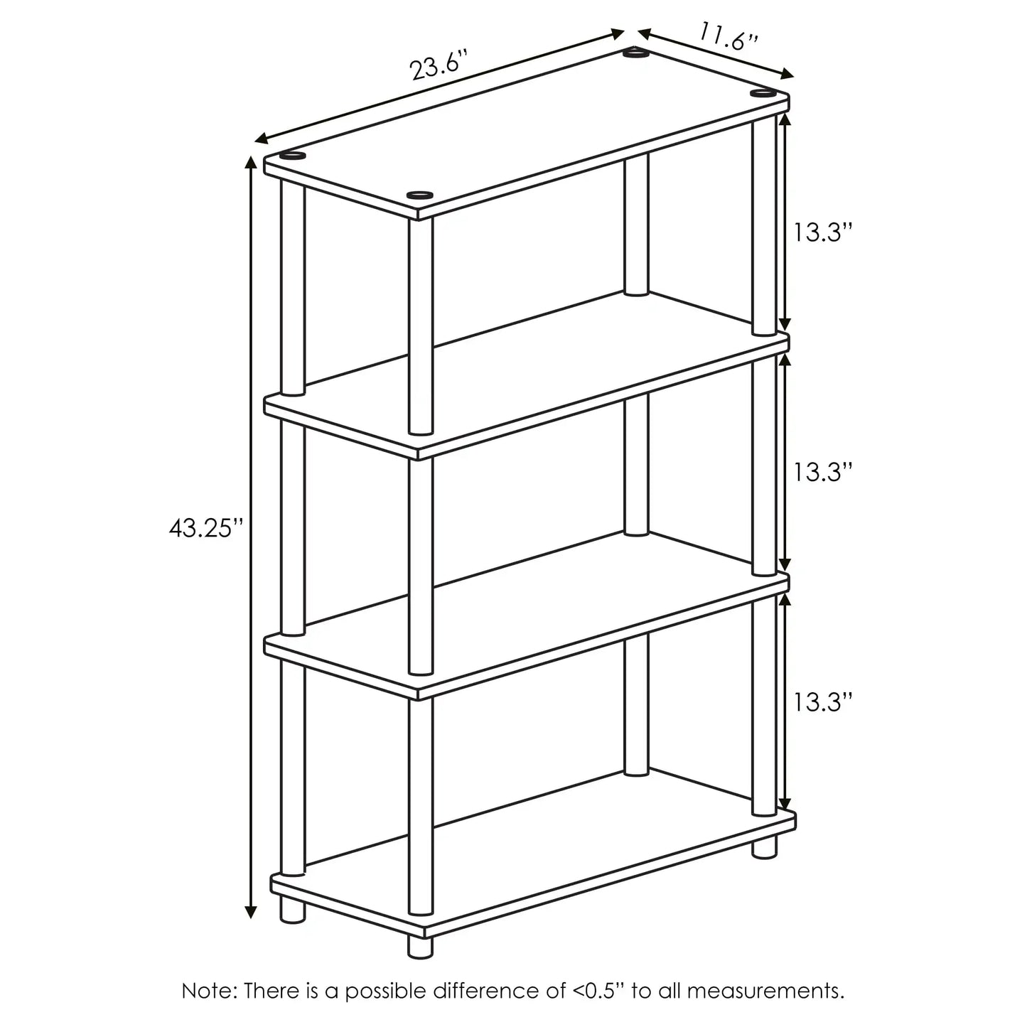 XMSJH Freestanding 4 Tier Multipurpose Shelf Rack Unit