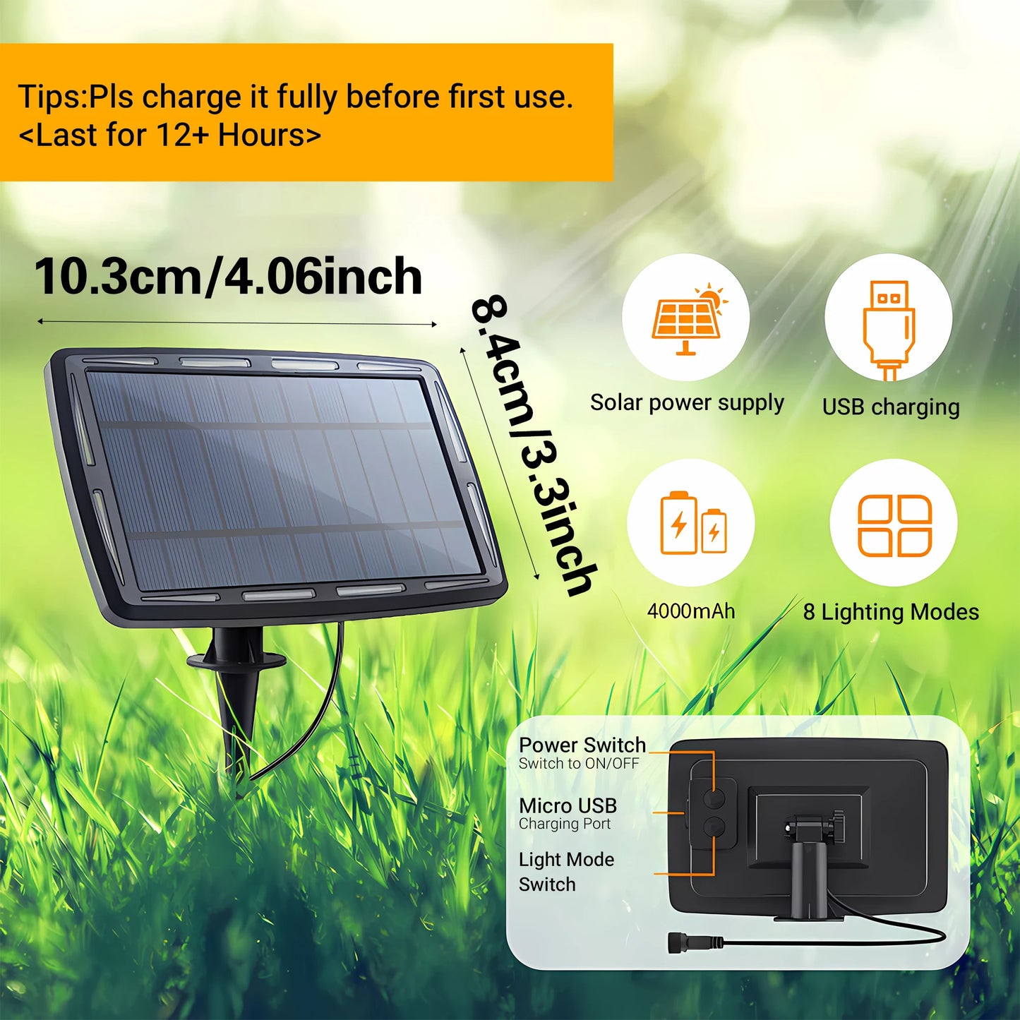 TJOY Solar Outdoor String Lights 50 LED Waterproof Patio