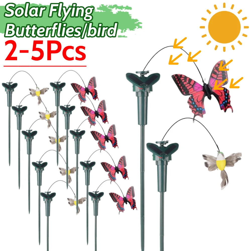 Shunmaii Solar Dancing Butterfly Bird Garden Stake Ornament