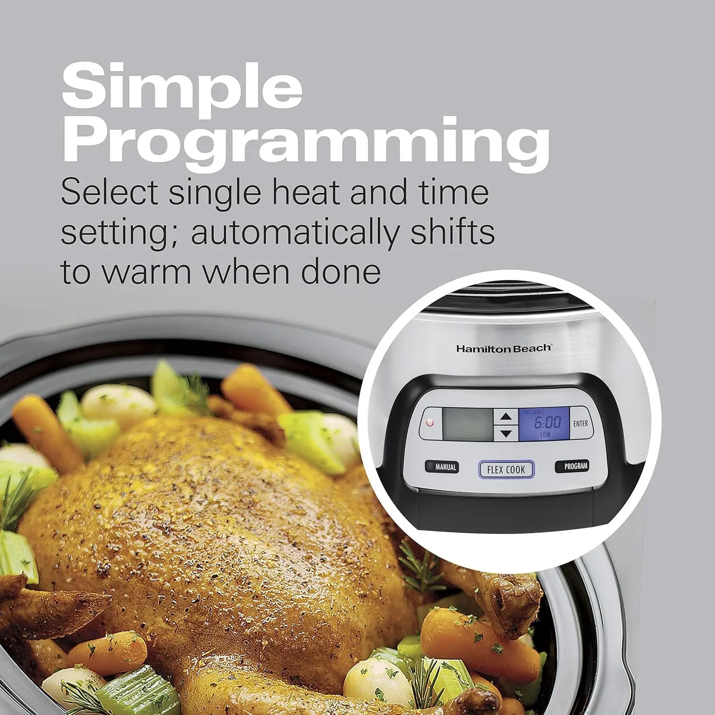 Iosn Portable Programmable Slow Cooker With Dual Timer Lid Lock