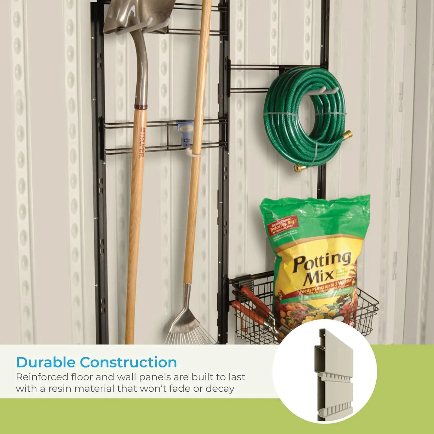 XMSJ Tremont Resin Shed Backyard Storage With Skylights