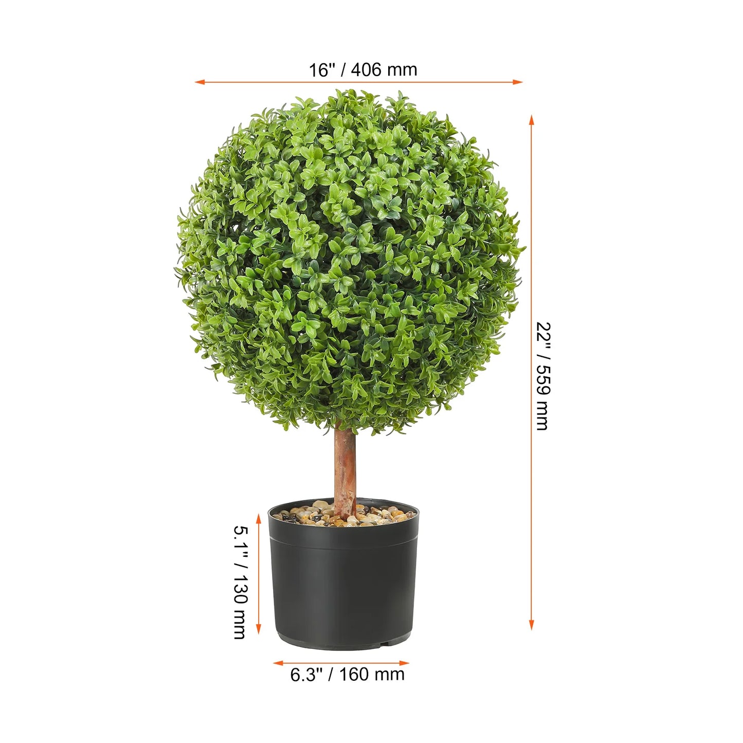 SucceBuy Boxwood Topiary Spiral Artificial Plant Outdoor Decor