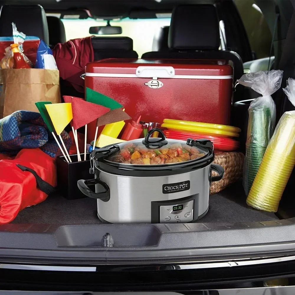 XMSJ Programmable Slow Cooker With Digital Timer And Carry Handle